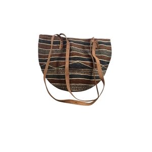 Vtg Sisal Jute Woven Market Shopper Tote Bag Purse